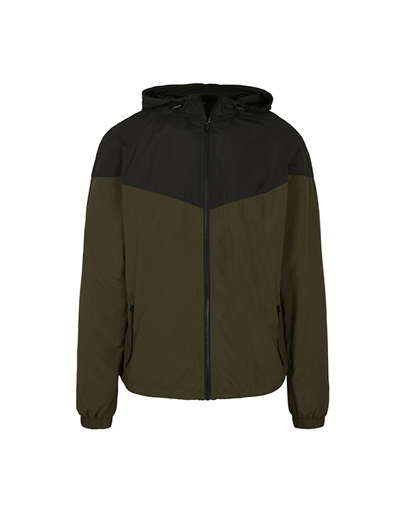 BUILD YOUR BRAND 2-Tone Tech Windrunner Jacke personalisierbar