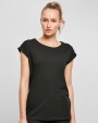 T-shirt personnalisable BUILD YOUR BRAND LADIES ORGANIC EXTENDED SHOULDER TEE