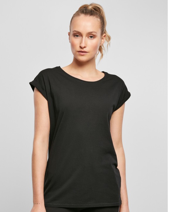 T-shirt personnalisable BUILD YOUR BRAND LADIES ORGANIC EXTENDED SHOULDER TEE