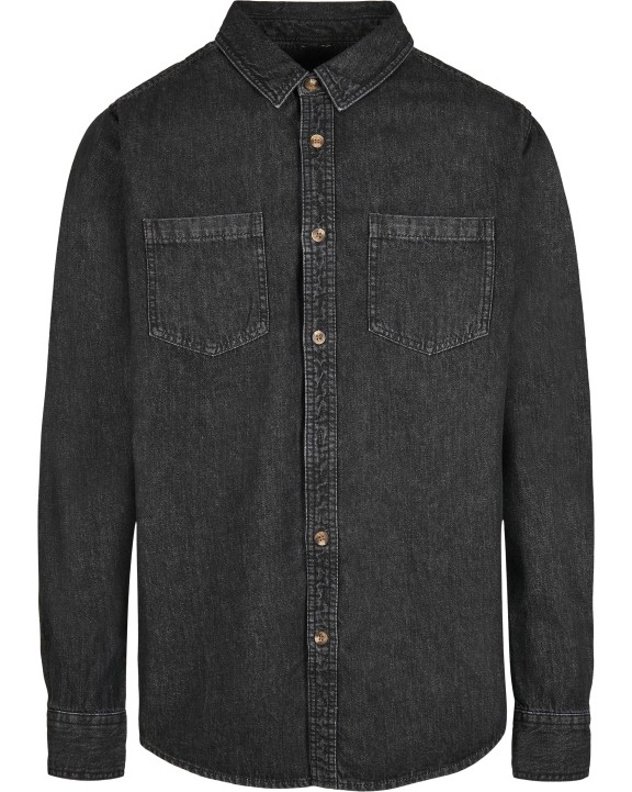 Hemd BUILD YOUR BRAND Denim Shirt voor bedrukking &amp; borduring