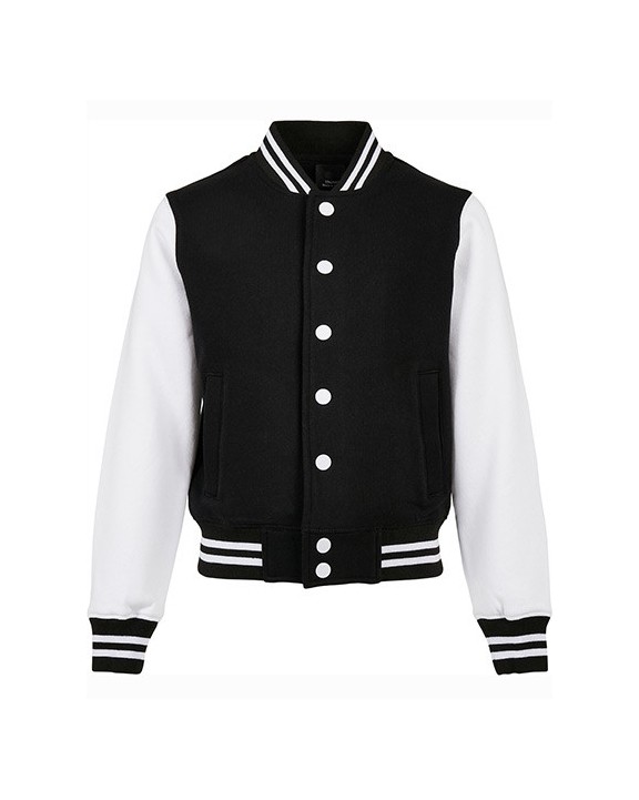 Sweater BUILD YOUR BRAND Kids´ Organic Sweat College Jacket voor bedrukking &amp; borduring