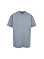 BUILD YOUR BRAND ACID WASHED HEAVY OVERSIZE TEE vintage bleu personnalisable