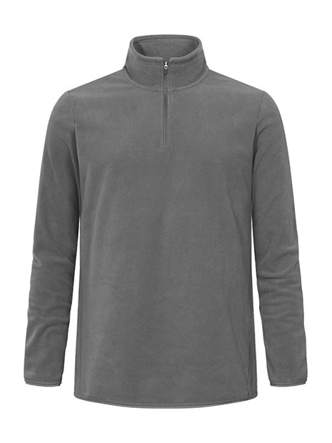 PROMODORO Men´s Recycled Fleece Troyer gris acier personnalisable