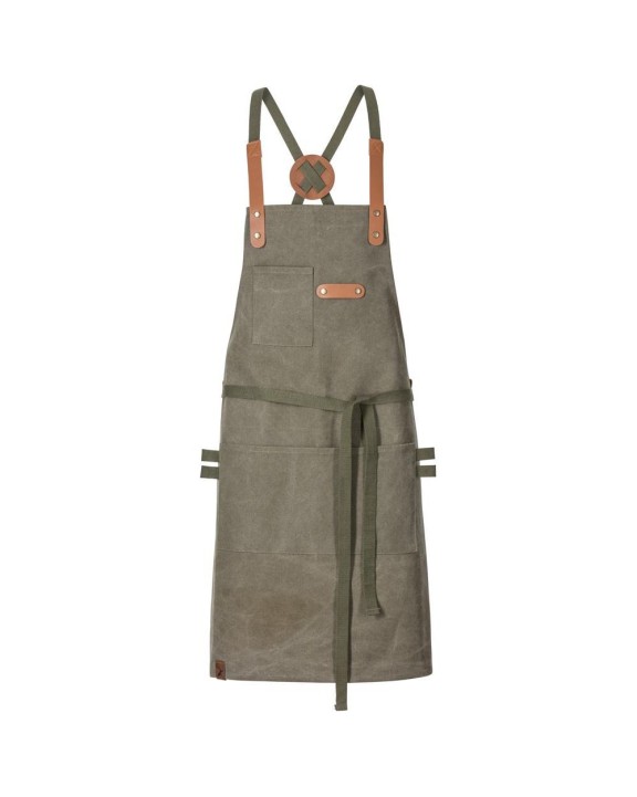 Schort EXNER Bib Apron Canvas With Decorative Label voor bedrukking &amp; borduring