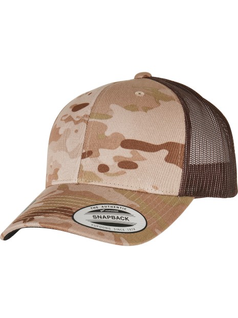 FLEXFIT Casquette retro trucker multicam arid / brown personnalisable
