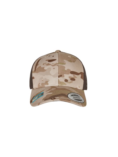 FLEXFIT Casquette retro trucker multicam multicam arid / brown personnalisable