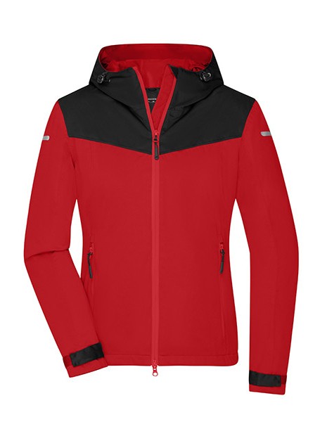 JAMES & NICHOLSON Ladies´ Allweather Jacket light red/black/light red personnalisable