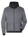 JAMES & NICHOLSON Men´s Padded Hybrid Jacket carbon melange/black personnalisable
