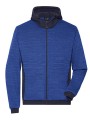 JAMES & NICHOLSON Men´s Padded Hybrid Jacket royal melange/navy personnalisable
