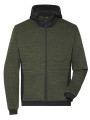 JAMES & NICHOLSON Men´s Padded Hybrid Jacket olive melange/black personnalisable