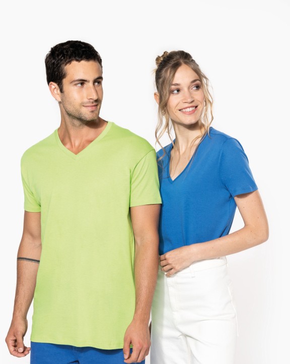 T-shirt KARIBAN Heren-t-shirt BIO150 IC V-hals voor bedrukking &amp; borduring