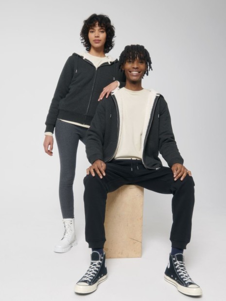 Sweat-shirts à personnaliser STANLEY/STELLA Hygger Sherpa heather grey fonce