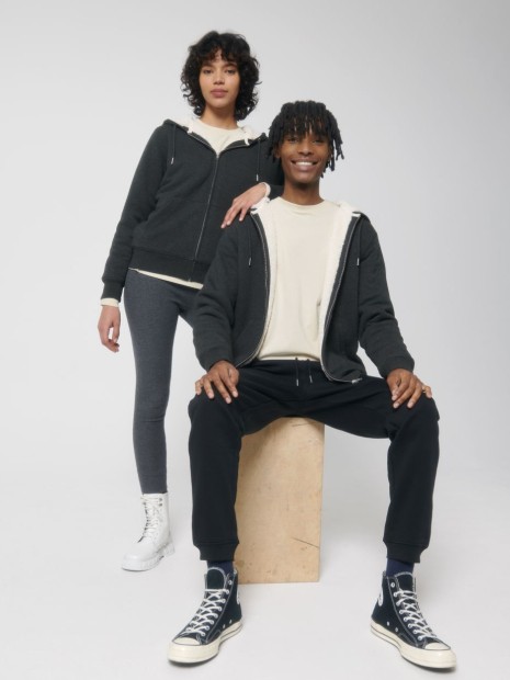 Sweat-shirts à personnaliser STANLEY/STELLA Hygger Sherpa heather grey fonce