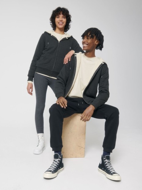 Sweat-shirts à personnaliser STANLEY/STELLA Hygger Sherpa heather grey fonce