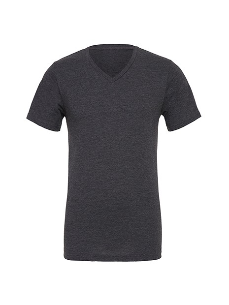 BELLA-CANVAS Unisex Heather CVC Short Sleeve V-Neck Tee gris foncé chiné personnalisable