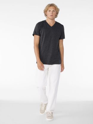 Unisex Heather CVC Short Sleeve V-Neck Tee