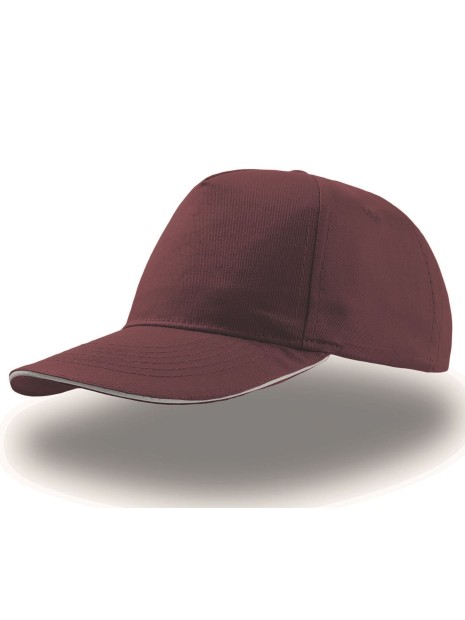 ATLANTIS START FIVE SANDWICH CAP BURGUNDY/WHITE personnalisable