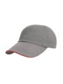 RESULT Brushed Cotton Sandwich Cap gris/rouge personnalisable
