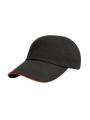 RESULT Brushed Cotton Sandwich Cap noir/rouge personnalisable
