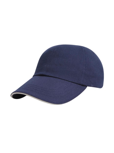 RESULT Junior Brushed Cotton Cap bleu marine/blanc personnalisable