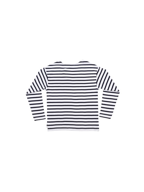 MANTIS KIDS BRETON T blanc/bleu marine personnalisable