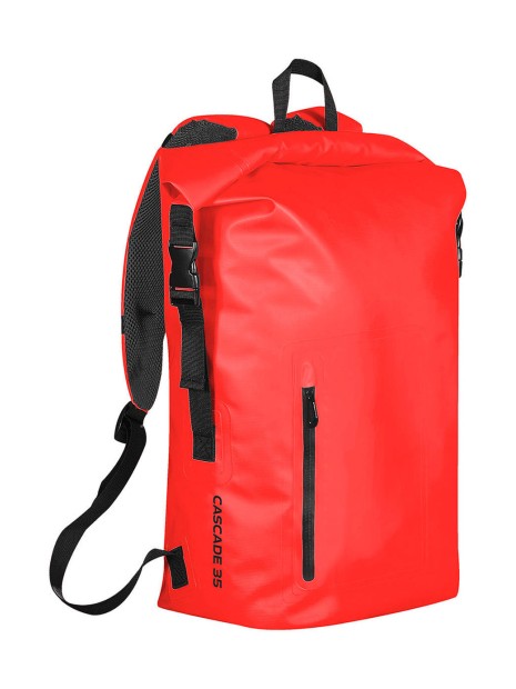 STORMTECH CASCADE W/P BACK PACK (35L) bold red/ black personnalisable