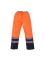 YOKO HI-VIS TWO-TONE WATERPROOF OVERTROUSERS HI VIS ORANGE/MARINE personnalisable