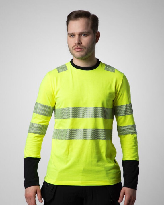 T-shirt PROJOB 6014 SIGNALISATIET-SHIRT LANGE MOUWEN EN ISO 20471 KLASSE 3 voor bedrukking &amp; borduring