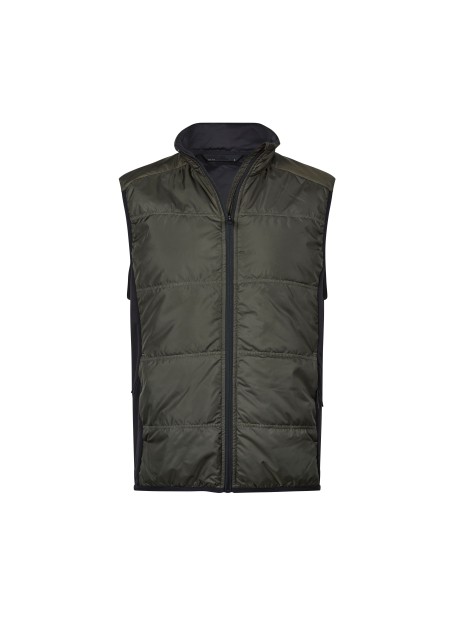 TEE JAYS HYBRID-STRETCH BODYWARMER deep green/black personnalisable
