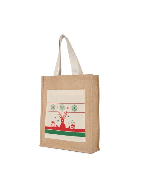 KIMOOD Sac shopping avec motifs de Noël naturel personnalisable