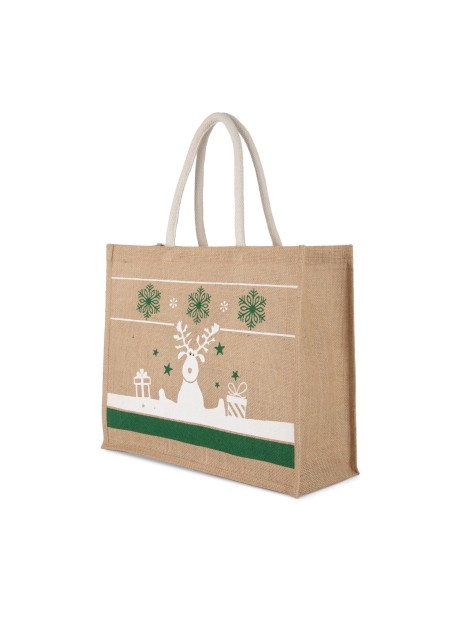 KIMOOD Sac shopping avec motifs de Noël natural/white personnalisable