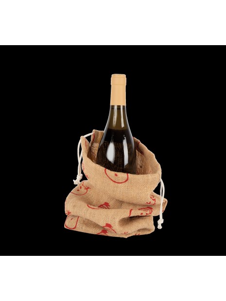 KIMOOD Porte-bouteille avec motifs de Noël natural / cherry red personnalisable