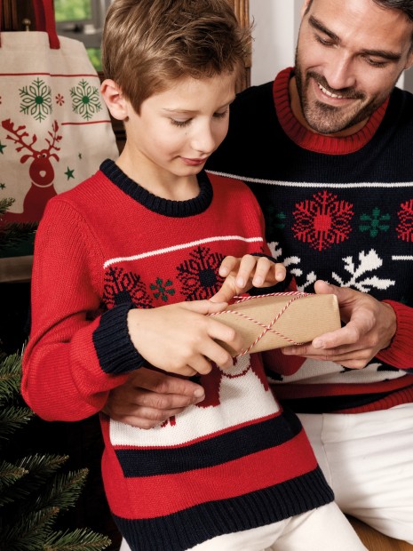 Pulls à personnaliser KARIBAN Pullover col rond de Noël enfant 