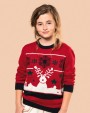 KARIBAN Weihnachtspullover mit Rundhalsausschnitt für Kinder Pullover personalisierbar