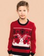 KARIBAN Weihnachtspullover mit Rundhalsausschnitt für Kinder Pullover personalisierbar