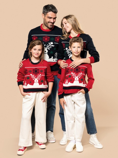 Pulls à personnaliser KARIBAN Pullover col rond de Noël enfant 