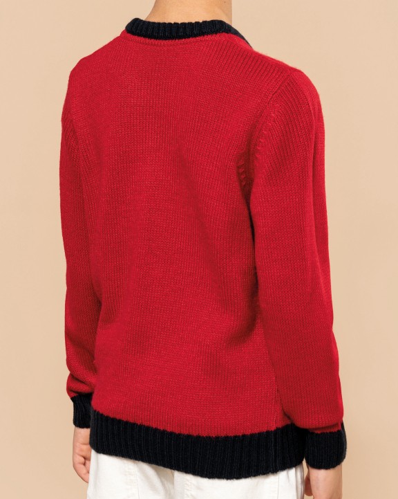 KARIBAN Weihnachtspullover mit Rundhalsausschnitt für Kinder Pullover personalisierbar