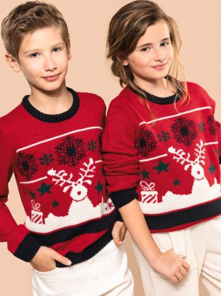 Pullover col rond de Noël enfant