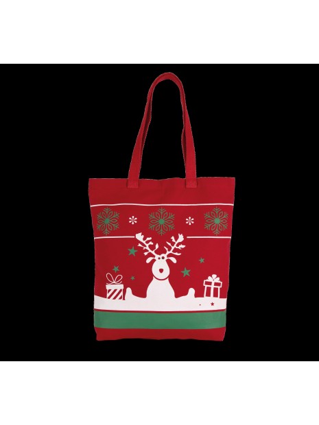KIMOOD Sac shopping avec motifs de Noël cherry red personnalisable