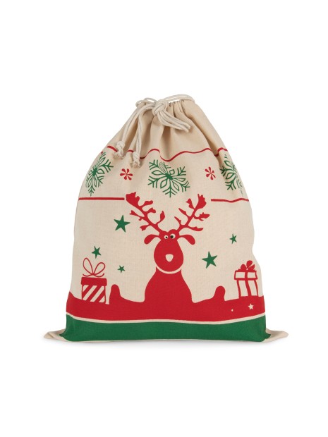 KIMOOD Sac avec cordon motifs de Noël naturel personnalisable