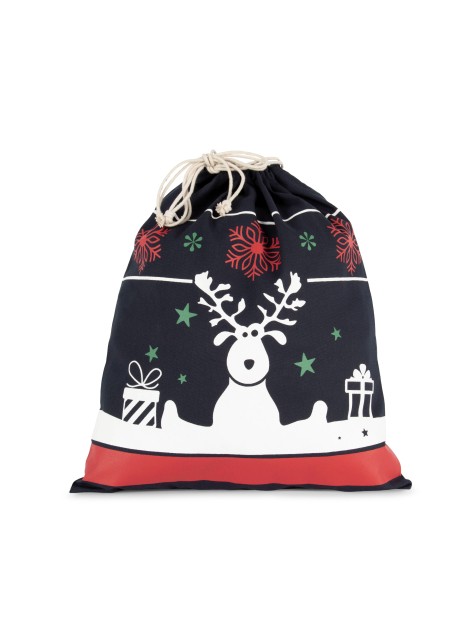 KIMOOD Sac avec cordon motifs de Noël night navy personnalisable