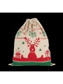 KIMOOD Sac avec cordon motifs de Noël naturel personnalisable