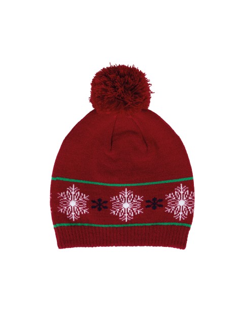 K-UP Bonnet motifs de Noël cherry red personnalisable