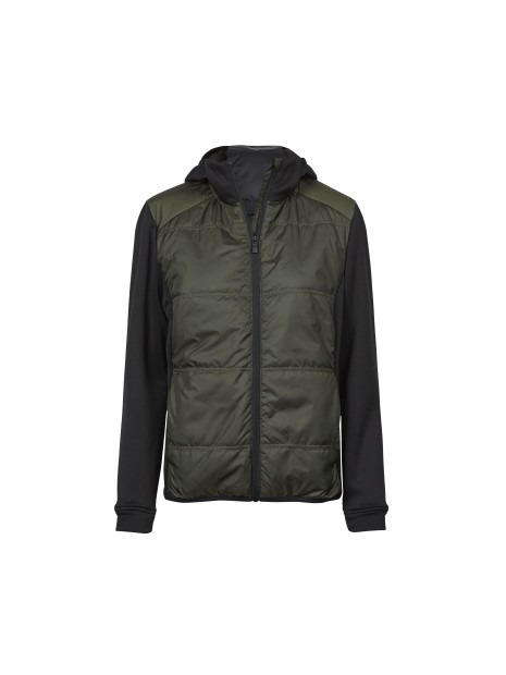 TEE JAYS WOMENS HYBRID-STRETCH HOODED JACKET deep green/black personnalisable
