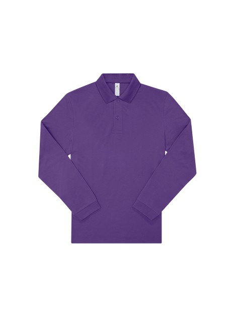B&C MY POLO 180 Homme manches longues meta lilac personnalisable
