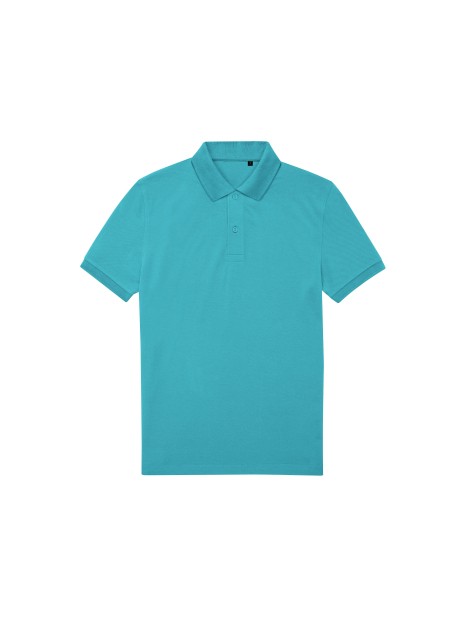 B&C MY ECO POLO 65/35 Homme manches courtes pop turquoise personnalisable