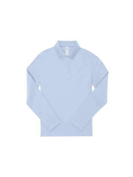 B&C MY POLO 180 Femme manches longues blush blue personnalisable