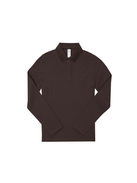 B&C MY POLO 180 Femme manches longues roasted coffee personnalisable