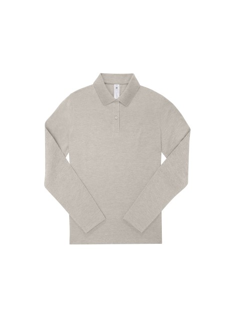 B&C MY POLO 210 Femme manches longues heather grey fog personnalisable