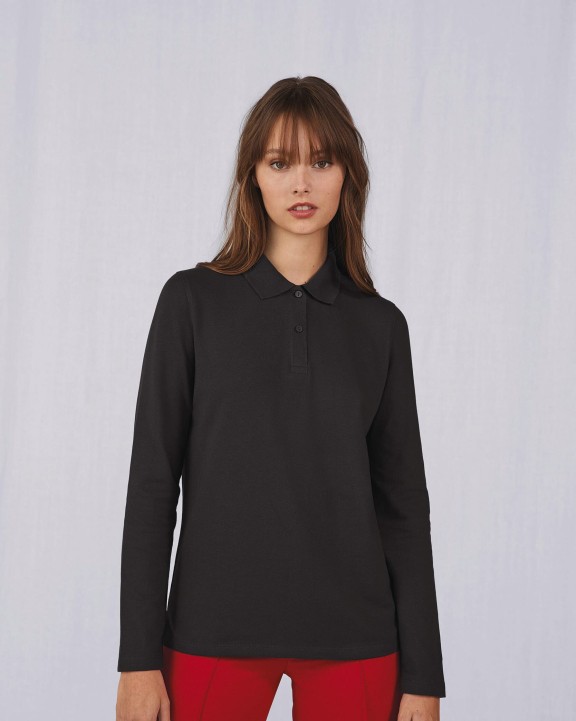 Poloshirt B&C MY POLO 210 Dames lange mouwen voor bedrukking &amp; borduring